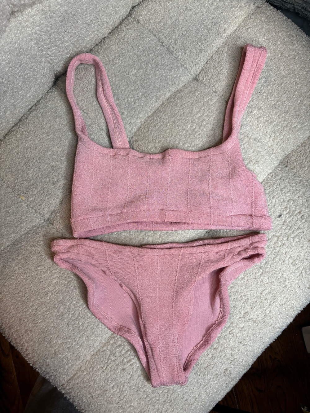 Hunza G Helena Nile Knit Bikini Set One Size Dusty Pink - Picture 3 of 9